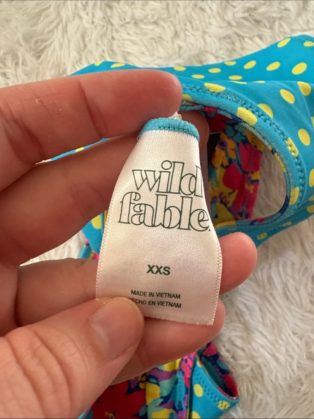 NWT Wild Fable Floral Polka Dot Reversible Ultra High Leg Swim Bottoms XXS